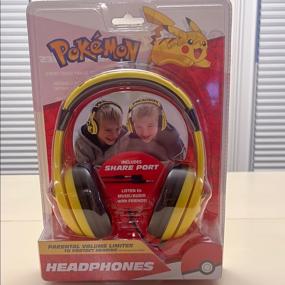 Pokemon Yellow and Black Kids Headphones